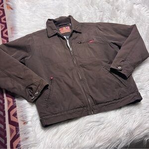 Men's Classic Brown fleece lined canvas zippered Jacket